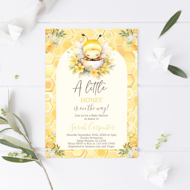Invitation d'un petit Baby shower de miel (Créateur téléchargé)