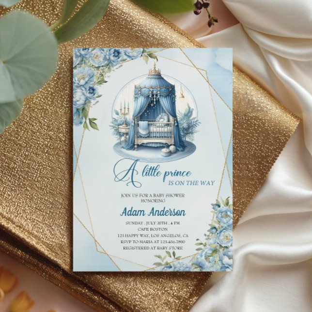 Invitation d'un petit Baby shower Prince - Royal B (Créateur téléchargé)