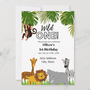 Invitation d'un premier anniversaire sauvage