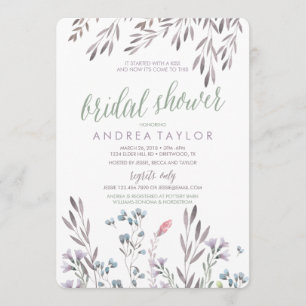 Invitation d'une douche nuptiale Mariage Fleur sau