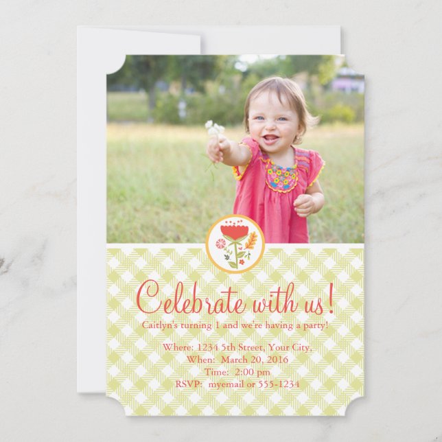 Invitation d'une fille d'anniversaire (Devant)