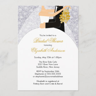 Invitation d'une mariée à une douche nuptiale Blin