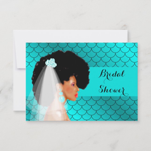 Invitation d'une nuptiale afro-américaine noire (Devant)