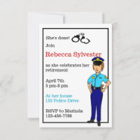 Invitation d'une partie de retraite d'agente de po