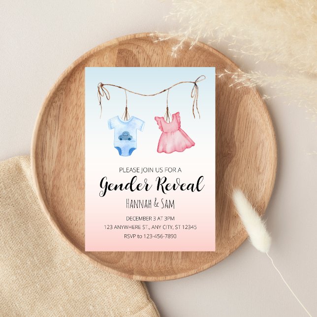 Invitation d'une partie de révélation de genre sim (Front)