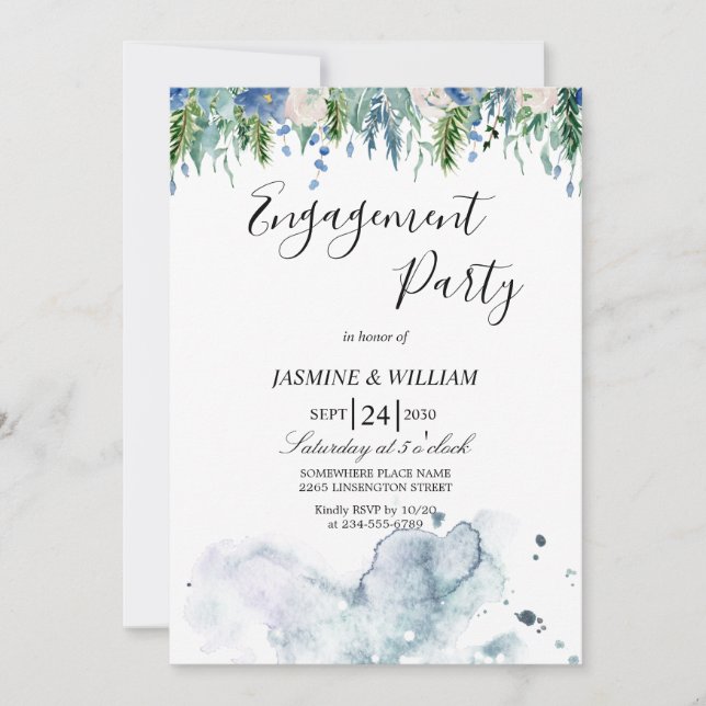 Invitation d'une partie d'engagement élégante, per (Devant)