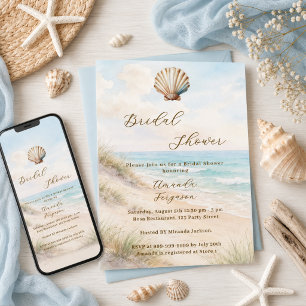 Invitation Dunes de sable de plage à l'aquarelle pour une Bab