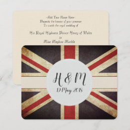 Invitation d'Union Jack de monogramme de Harry
