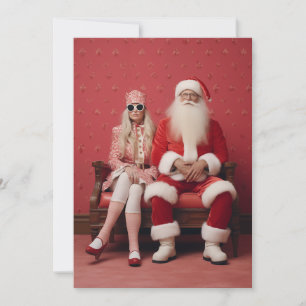 Invitation Duo de Noël fantaisiste : le Père Noël et Madame C