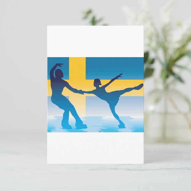 Invitation Duo Suédois de Patinage sur glace Silhouette (Créateur téléchargé)