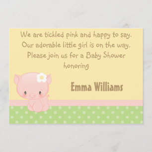 Invitation Dupe l'invitation de baby shower de porc de ferme