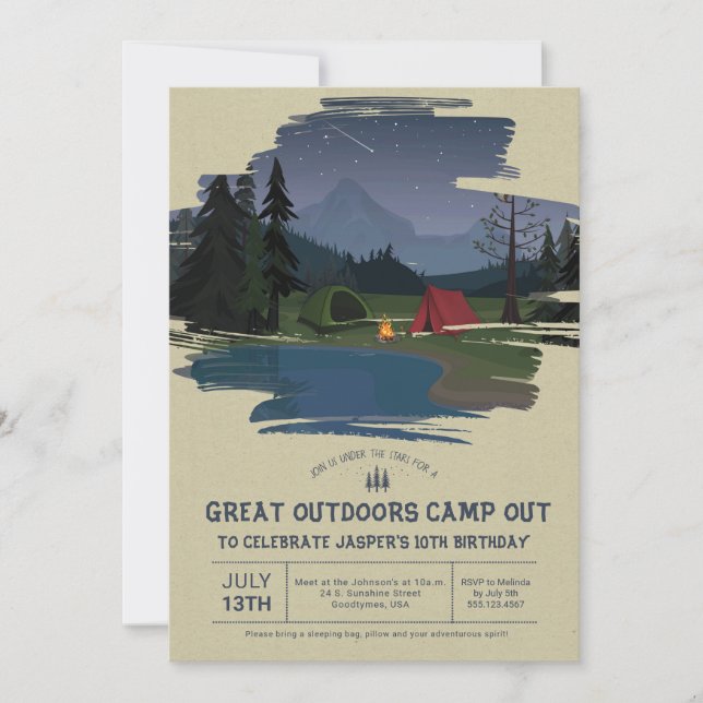 Invitation durant la nuit campant de fête (Devant)