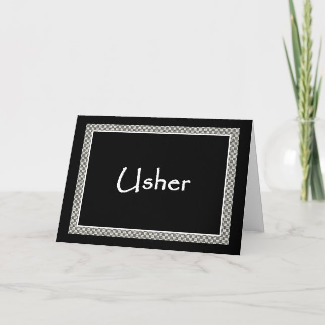 Invitation d'USHER avec la frontière de damier (Devant)