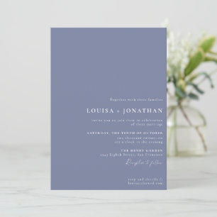 Invitation Dusty bleu minimaliste disposition Mariage classiq