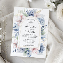 Dusty Blue and Blush Pink Floral Arch Wedding