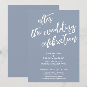 Invitation Dusty Blue après la fête Mariage