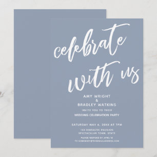 Invitation Dusty Blue Célébrez avec nous Réception de mariage