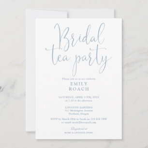 Invitation Dusty Blue élégant Script Bridal Tea Party Douche