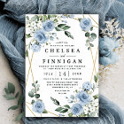 Dusty Blue et or élégant Floral Rustic Mariage