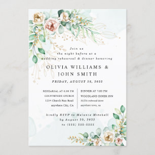 Invitation Dusty Blue Eucalyptus Greenery Mariage succulent