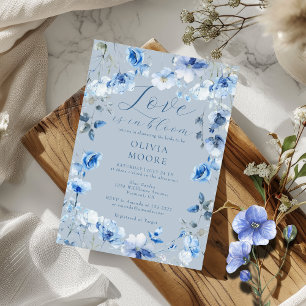 Invitation Dusty Blue Fleur sauvage Amour dans la Fête des ma