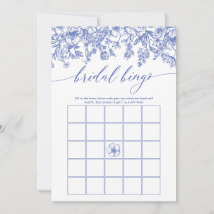 Invitation Dusty Blue Floral Bridal Fête des mariées Jeu