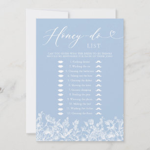 Invitation Dusty Blue Floral Honey Do Liste Fête des mariées 