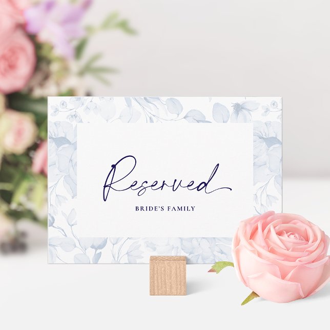 Invitation Dusty Blue Floral Reserved Seating Card  (Créateur téléchargé)