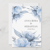 *~* Dusty Blue Floral Rose AR15 RSVP Mariage