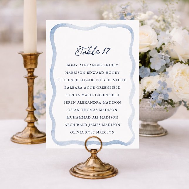 Invitation Dusty Blue French Estate Wedding Seating Card  (Créateur téléchargé)