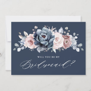 Invitation Dusty Blue Mauve Rose Ardoise Époux Proposition I