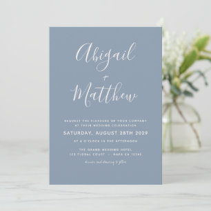 Invitation Dusty Blue Moderne minimaliste Mariage élégant