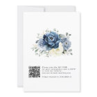 Dusty Blue Navy Ivory Floral Boho Mariage QR Code