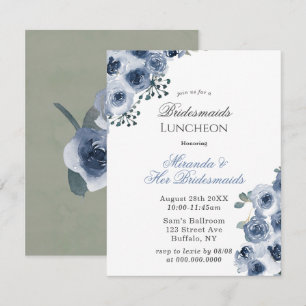Invitation Dusty Blue Sage Peony Bridesservantes Déjeuner