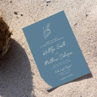 Dusty Blue Shell Beach Ocean Destination Mariage