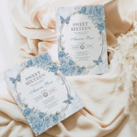 Dusty Blue Silver Sweet sixteen 16e anniversaire