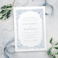 Dusty Blue Vintage Frame Mariage élégant