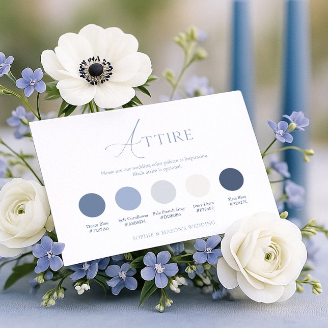 Invitation Dusty Blue Wedding Attire Card (Créateur téléchargé)