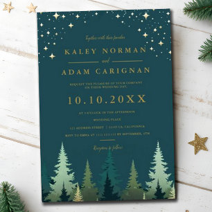 Invitation Dusty Blue Winter Floral Eucalyptus Mariage