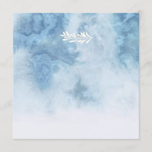 Invitation Dusty Blue Winter Script Calligraphie White Branch