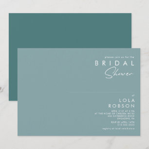 Invitation Dusty Boho   Fête des mariées bleue et verte