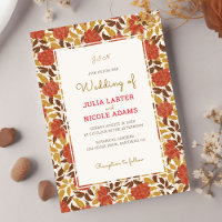 Dusty Brunt Orange Peony Flowers Mariage de automn