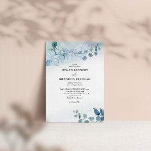 Invitation Dusty Eucalyptus Aquarelle Mariage vert