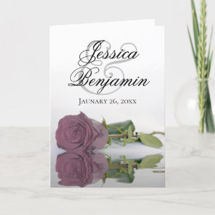 Invitation Dusty Mauve Rose Élégant Mariage photo romantique