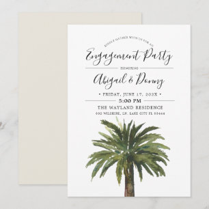 Invitation Dusty Palms Fiançailles Beach Party
