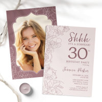 Dusty Pink Mauve Photo Surprise 30e anniversaire