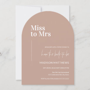 Invitation Dusty Pink Minimal Arch Mlle Mme Fête des mariées