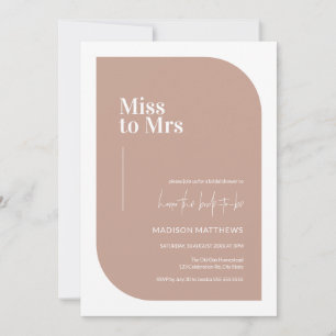 Invitation  Dusty Pink Minimal Mlle Mme Fête des mariées  