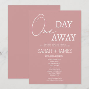 Invitation Dusty Pink Minimal Un Jour Avant Le Dîner De Répét