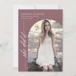 Invitation Dusty Purple Elle L'A Fait Graduation Arch Photo I